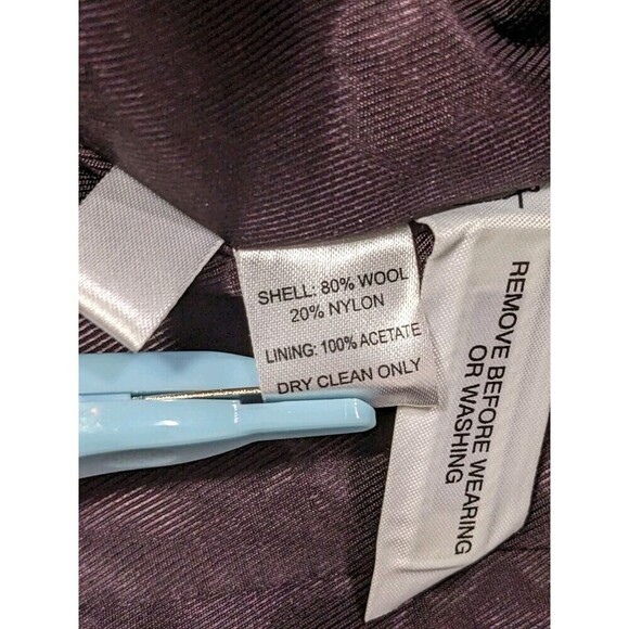 Ann Taylor Loft Purple Wool Peacoat Double Breasted Size 8 - Picture 4 of 6